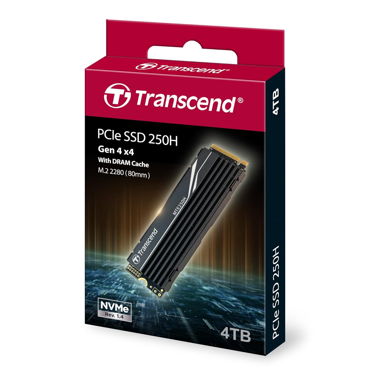Transcend 250H M.2 NVME SSD 2280 PCIe Gen4x4 3D NAND Flash SSD | Read Speed Upto 7500 MB/s | Aluminum heatsink Transcend 250H M.2 NVME SSD 2280 PCIe Gen4x4 3D NAND Flash SSD | Read Speed Upto 7500 MB/s | Aluminum heatsink